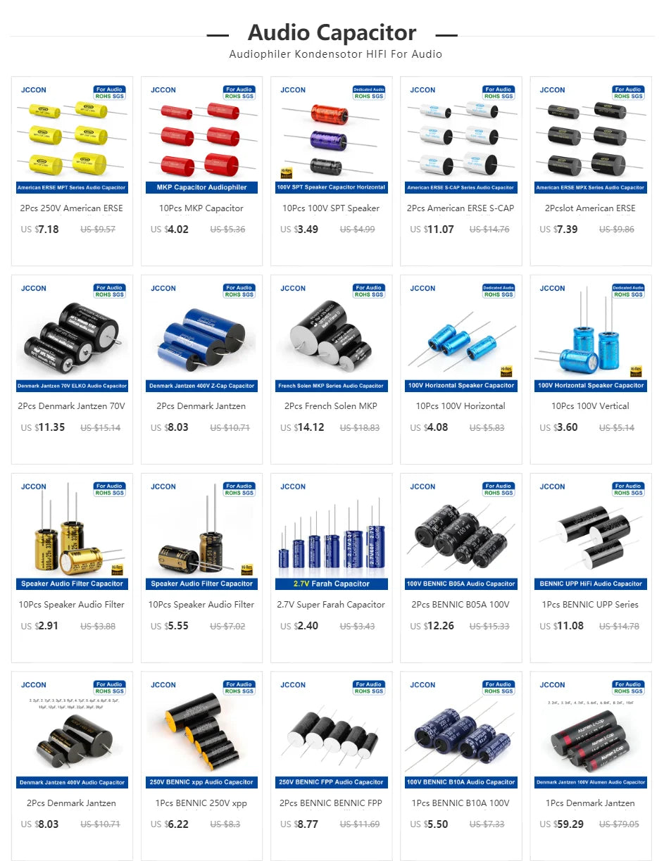 10Pcs MKP Capacitor 250V Non-Polar Audio Film Capacitor for Speaker Crossover & HiFi Amplifier