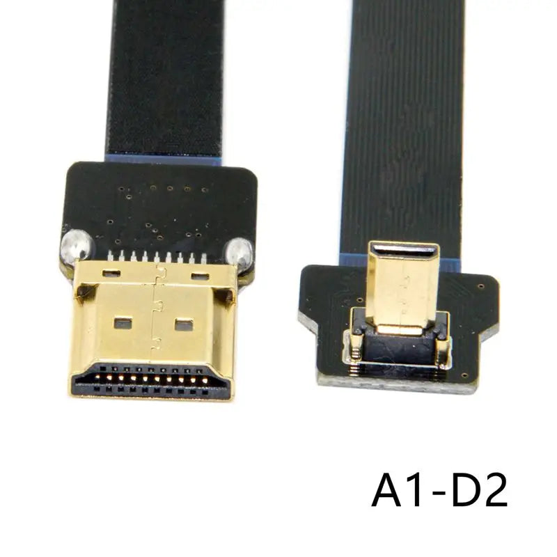 FPV Micro Mini HDMI-compat 90 Degree Connector FPC Flexible Flat HD Ribbon Cable FFC Pitch 20pin For Drone Gopro DSLR Gimbal Kit