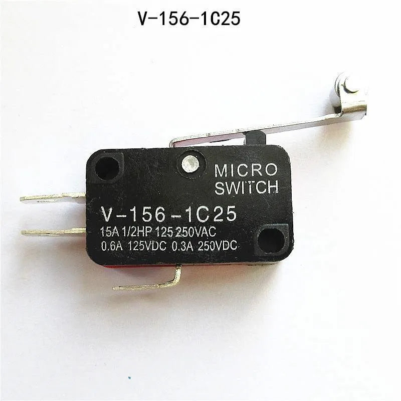 1/5PCS SPDT Momentary Travel Limit Micro Switch 16A 250VAC 1NO1NC 3pin Lever Roller V-151 V-152 V-153 V-154 V-155 Microswitch