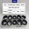 10 Values x100Pcs =1000Pcs/Lot 0402 Smd Led Diode Red Yellow Blue Emerald Green Orange White Warm Purple RGB BOX