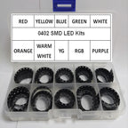 10 Values x100Pcs =1000Pcs/Lot 0402 Smd Led Diode Red Yellow Blue Emerald Green Orange White Warm Purple RGB BOX