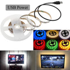 5V USB LED Strip Light Battery Power SMD 2835 3528 60LED 1m 2m 5m White Warm Red Blue Green Ribbon Cabinet Lights Night DC5V