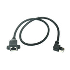 High Quality 90 Degree 8P8C FTP STP UTP Cat5 RJ45 Male to Female With Screw LAN Ethernet Computer Network Extension Cable