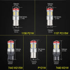 NAO P21W LED PY21W BA15S T20 W21/5W W5W T10 7443 For LADA DRL P21/5W 1300LM Car Lights Bulb 7440 BAY15D W21W 1157 Red White 1156