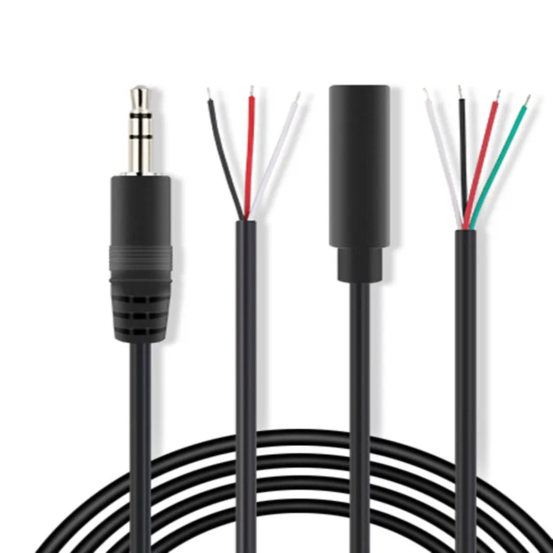 1/2/5Pcs 3.5mm Male Plug/Female Jack Mono/Stereo AUX 3/4Pole To Bare Wire Connector DIY Audio Headphone Repair Extension Cable