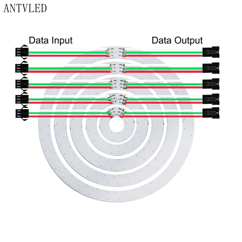 WS2812b Led Ring Addressable 8/16/24/35/45Leds 5050 RGB Led Diode Ring Color IC Built-in LED