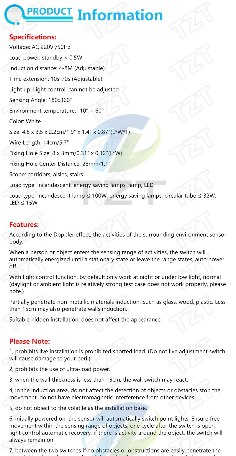 New 220V AC 50Hz Auto Infrared Sensor Switch PIR Microwave Radar Body Motion Sensor Module Adjustable For Time Distance Range