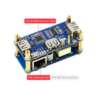 Raspberry Pi PoE Ethernet USB HUB HAT 3 X USB 2.0 Ports RJ45 802.3af RTL8152B Compatible for Raspberry Pi Zero W WH 1.3