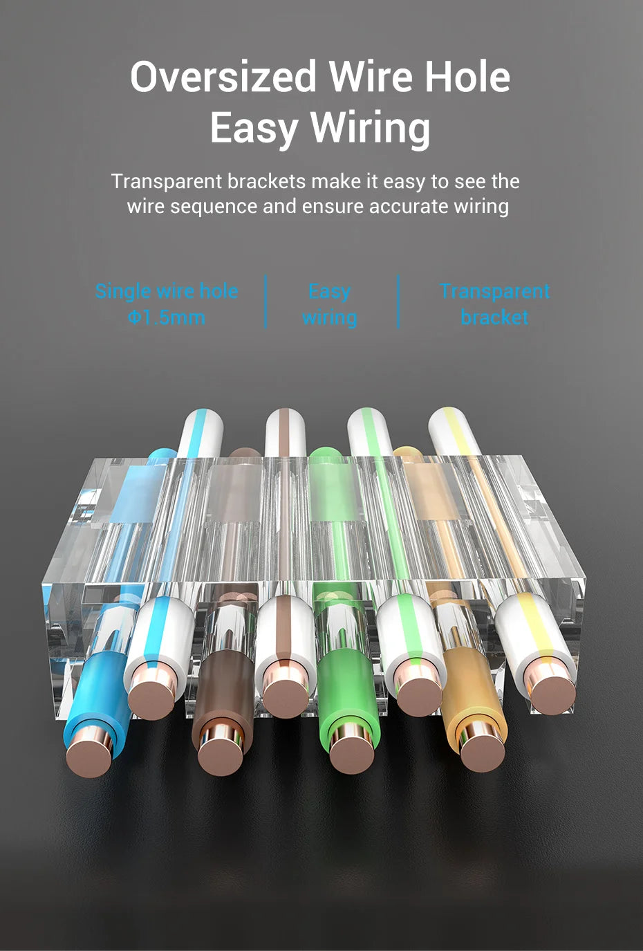 Vention RJ45 Connector Cat8 8P8C Modular Ethernet Cable Cat 8 FTP Head Plug Gold Plated 40Gbps Crimp Network Connerctor Cat8