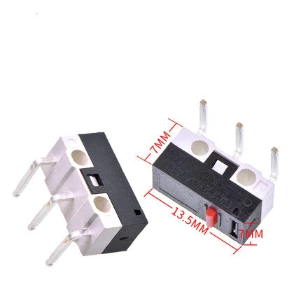 10 PCS Small Limit Microswitch Car Switch with Scroll Wheel Microswitch Curved Foot Arc Handle Microswitch Mouse Switch