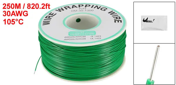 0.58mm Wire OD 200M 250M Electrical Wire Wrapping Wire Tin Plated Copper Wire PCB Solder Cable P/N DM-30-1000 30 AWG for Laptop