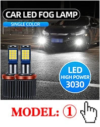 2PCS Strobe Car Fog Lamp H1 H3 H8 H11 LED 9005 HB3 9006 Hb4 H7 Auto Daytime Running Light Flash Driving Bulb White