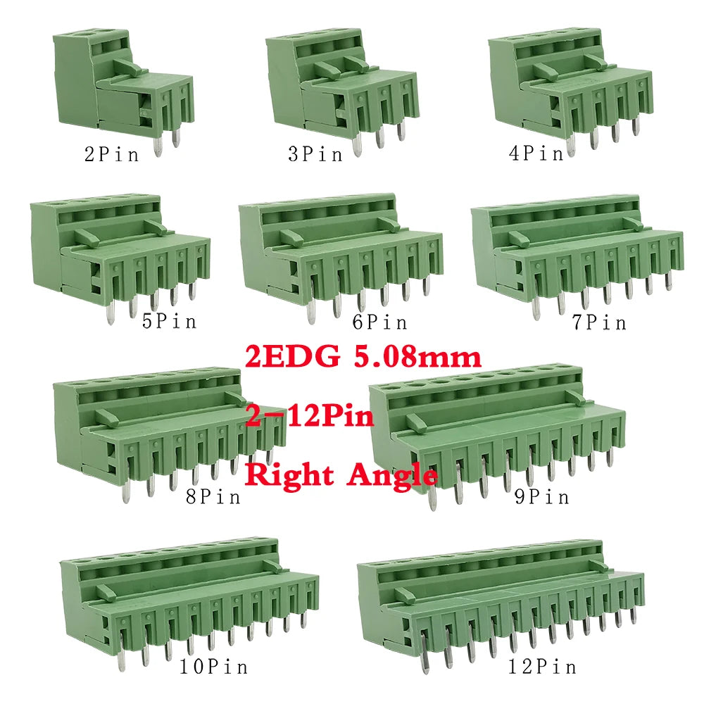 10/5 Pairs Pitch 5.08mm Terminal Block Connector 2EDG 5.08mm 2-12 Pin Pcb Screw Connector Terminal Block 2EDG Socket PCB	Screw
