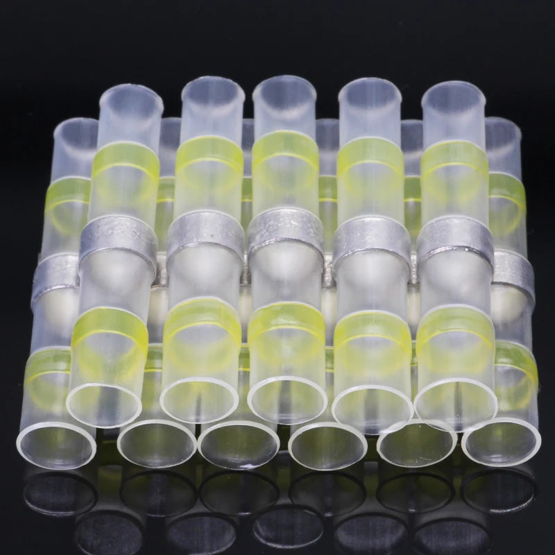 Heat Shrinkable Wire Connectors 50PCS SST21 Waterproof Sleeve AWG22-18 Butt Electrical Splice Tinned Solder Seal Terminal