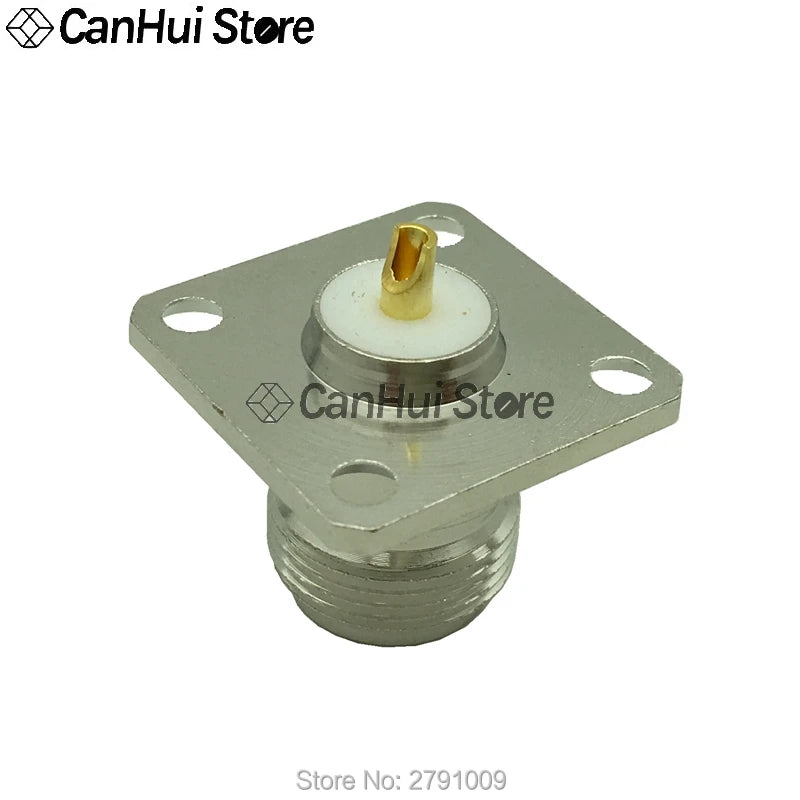 1Pcs N-KF N type female jack RF base coaxial connector 4-hole panel mount Flange antenna socket 25x25mm