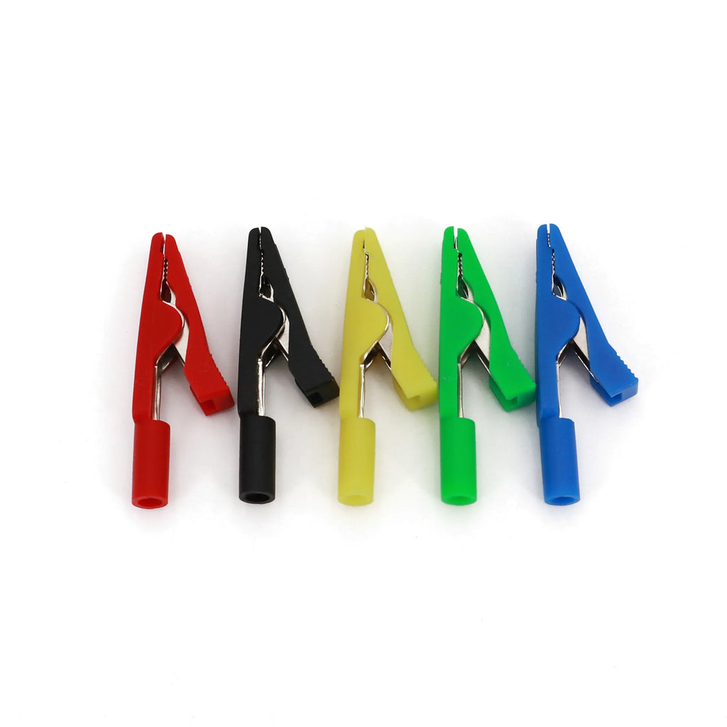 10Pcs Brass 5 Colors 41mm Insulated Mini Test Alligator Clip With 2mm Female Jack