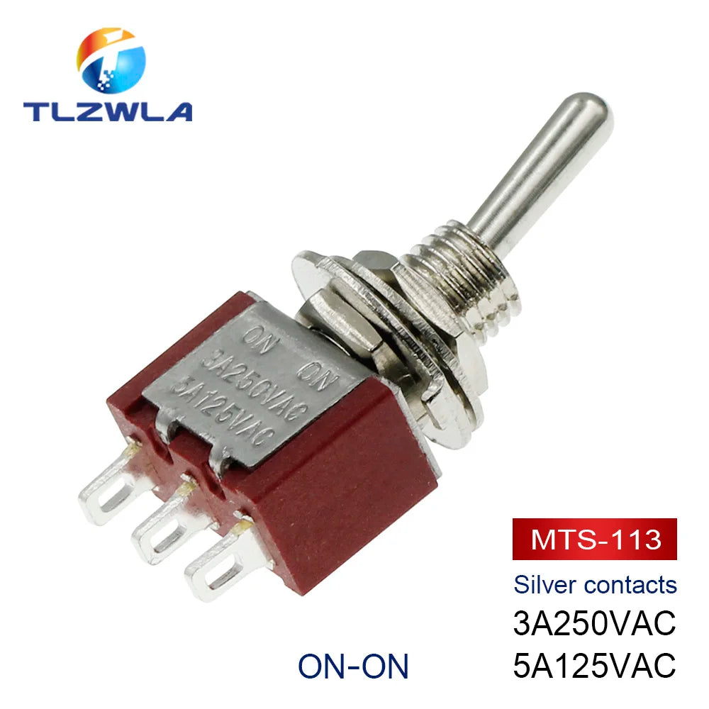 100PCS Toggle Switch SPDT DPDT Rocker Switch MTS 5A 6A 125V Self-Reset Switch 3A 250 AC 3 6PIN ON-ON ON-OFF-ON Starting Switch