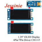 1.29 Inch OLED Module 1.29" 12864 Screen White 128X64 OLED LCD LED Display Module IIC SPI Interface CH1115 for Arduino 4Pin 7Pin