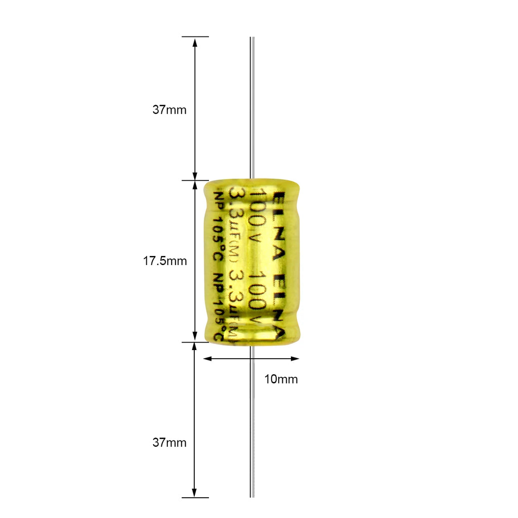 10Pcs 100V Horizontal Speaker Audio Capacitor Non Polarity Frequency Divider Crossover Polypropylene 1UF 1.5UF 2.2UF 3.3UF 4.7UF