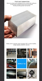 Electronic Radiator Aluminum Dense Teeth Heatsink Extruded Heat Sink Computer Water Cooling System 100/120/150/200/300x69x36MM