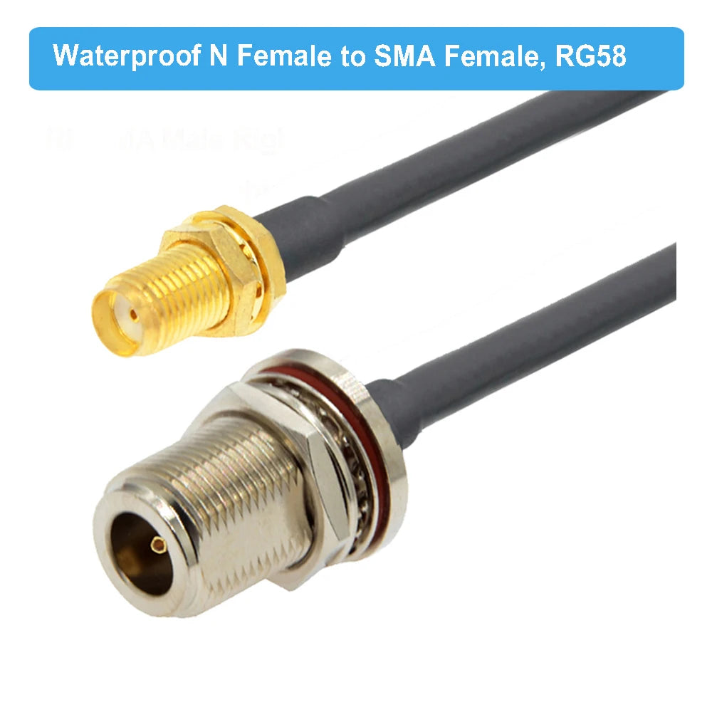 1PCS RG58 Cable Waterproof N Female Bulkhead to SMA/ RP-SMA Male Female RF Coax Pigtail 3G 4G 5G LTE Antenna Extension Jumper