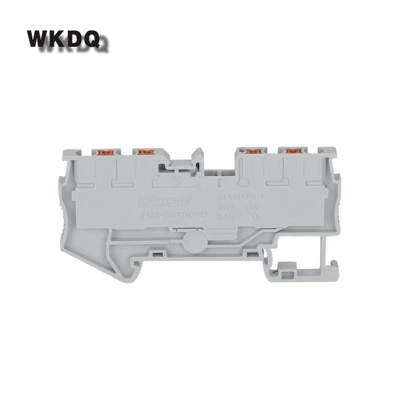 50Pcs PT2.5-QU Push-In Din Rail Terminal Block Spring 4-Conductor Strip Plug PT 2.5 QUATTRO Wire Electrical Connector PT 2.5-QU