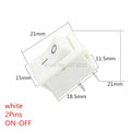10PCS Push Button Switch 15x21mm SPST 2Pin KCD11 KCD1 Snap-in On/Off Boat Rocker Switch 15MM*21MM Black Red and White