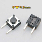 Cltgxdd 10PCS Tactile Push Button Switch Car Remote Control Keys Button Touch Micro Switch Momentary SMD DIP 2*4 3*6 4*4 6*6