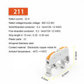 Quick Wire Connector 211 Din Rail Type Press Terminal Instead Of UK2.5B Compact Splicing Conductor Cable Terminal Block SPL