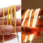 Ultimate Thin 2mm COB LED Strip Light for DIY Craft Cabinet Shelf 12V Filament Warm Cool White Flexible Linear Tape Lights Bar