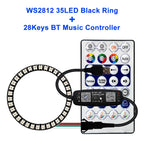 WS2812B Individually Addressable Led Ring 5050 RGB With USB 28Keys Bluetooth Music Controller Kit BuiIt-in 8/16/24/35/45 Pixels