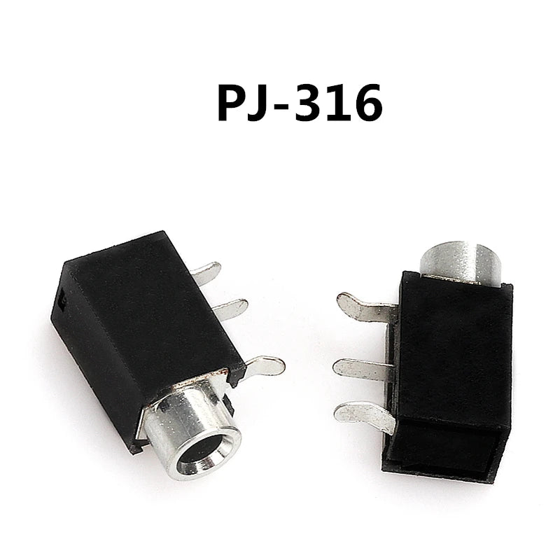 5PCS 3.5MM Headphone Jack Audio Video Female Dual Channel Stereo Jack Socket Stereo Solder Panel Mount PJ313 PJ320 PJ325 PJ326