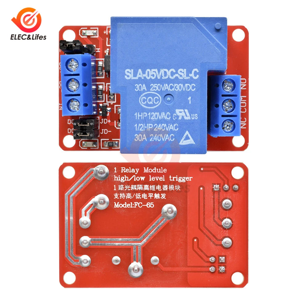 DC 5V 12V 24V 30A High Power 1 Channel Relay Module With Optocoupler Isolation board High Low Level Trigger Relay for Arduino