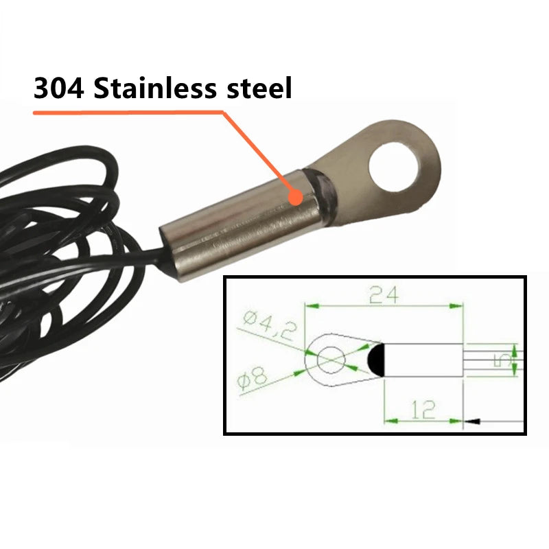 M4 Surface Fixed Temperature Probe NTC -5K 10K 15K 20K 50K 100K Thermistor Negative Temperature Coefficient Probe 13/15/20CM
