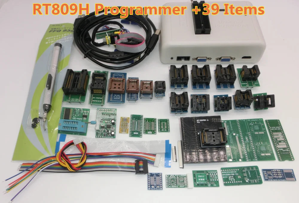 Original RT809H RT809HSE EMMC-Nand FLASH Extremely fast Universal Programmer +39 Items+Edid Cable WITH CABELS EMMC-N