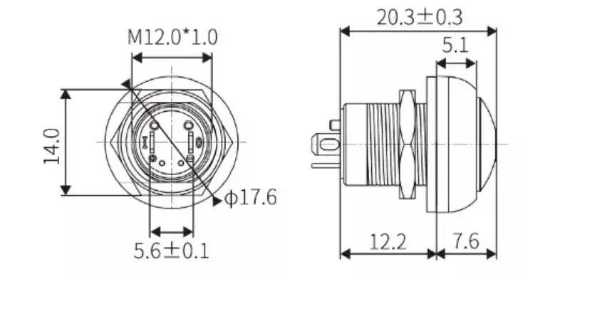 Latching Self-Locking IP67 Waterproof 12mm Electrical Metal Button Switch 12mm