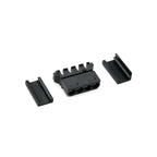 Angitu 10pcs/lot Black/Red/Clear Crimp Molex/IDE Crimped 4pin Power Connector Housing With End Cap 180 Degree and 90 Degree