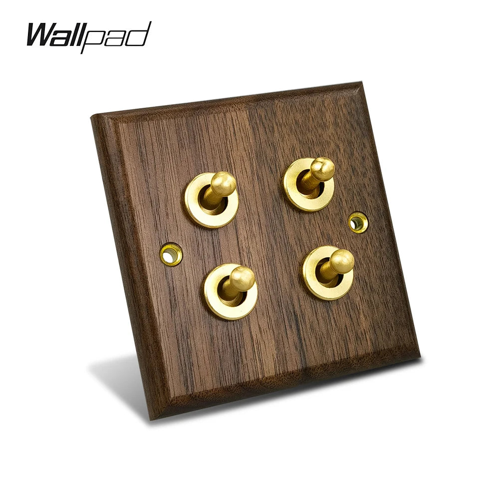 Toggle Wall Switch 1-4 Gang, Solid Wood Frame, EU French Wall Socket, Flush / Surface Mounting, Z6 Wallpad