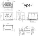 5/10Pcs 19Pin SMD HDMI Socket Vertical Right Angle HD Interface Surface Mount PCB Receptacle Connector for Repair