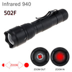 10W LED Infrared Hunting Flashlight 501F 502F Mini IR 850 / 940nm Night Vision Zoom Handheld Waterproof Outdoor Tactical Torch