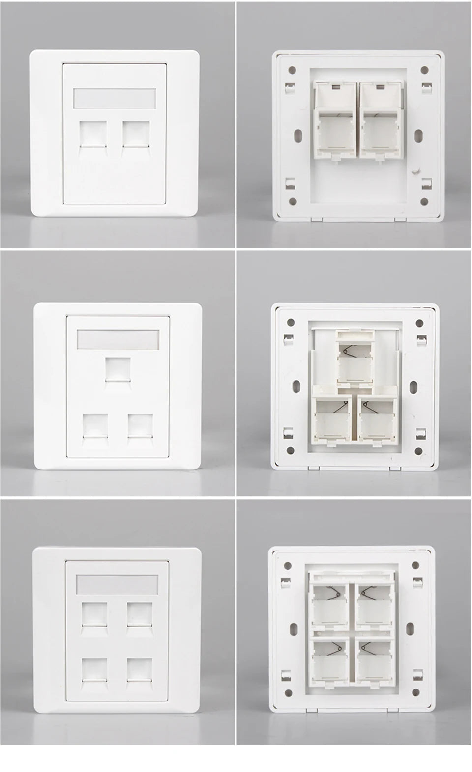 86 Type Computer Socket Panel CAT5E CAT6/6A/7/8 Network Module RJ45 Keystone Cable Interface Outlet Wall Switch