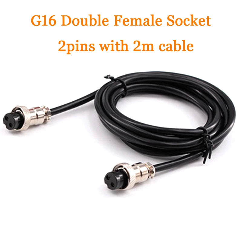 Double GX16 2/3/4/5/6/7/8/9/10Pins Female Air Aviation Connector Power Cable Electrical Terminal Wire Lines Socket with 2m cable