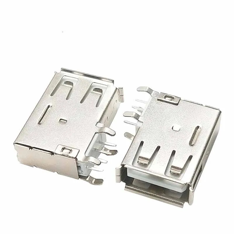 5/10Pcs USB 2.0 Type A Female Connector 90 Degree Right Angle Side Mount PCB Socket Adapter