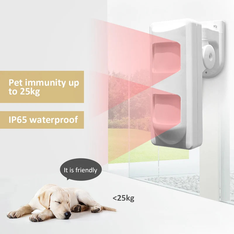 Wired 2PIR+Microwave Outdoor Anti-mask Anti-EMI PIR Motion Sensor for Wired Alarm Systems, Pet Friend/Curtain/Wide Angle