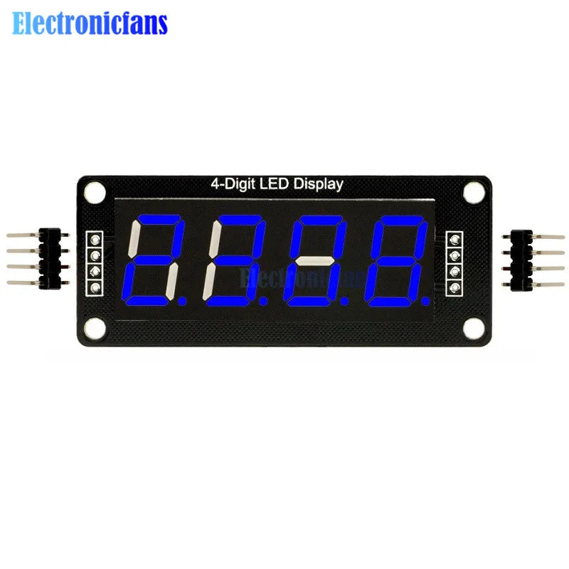 0.56 inch 4-Digit 7 Segments Digital Tube Clock Module Double Dots Blue Yellow White Green Red LED Display TM1637 For Arduino