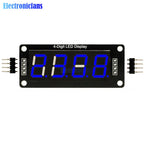 0.56 inch 4-Digit 7 Segments Digital Tube Clock Module Double Dots Blue Yellow White Green Red LED Display TM1637 For Arduino