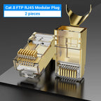 Vention RJ45 Connector Cat8 8P8C Modular Ethernet Cable Cat 8 FTP Head Plug Gold Plated 40Gbps Crimp Network Connerctor Cat8
