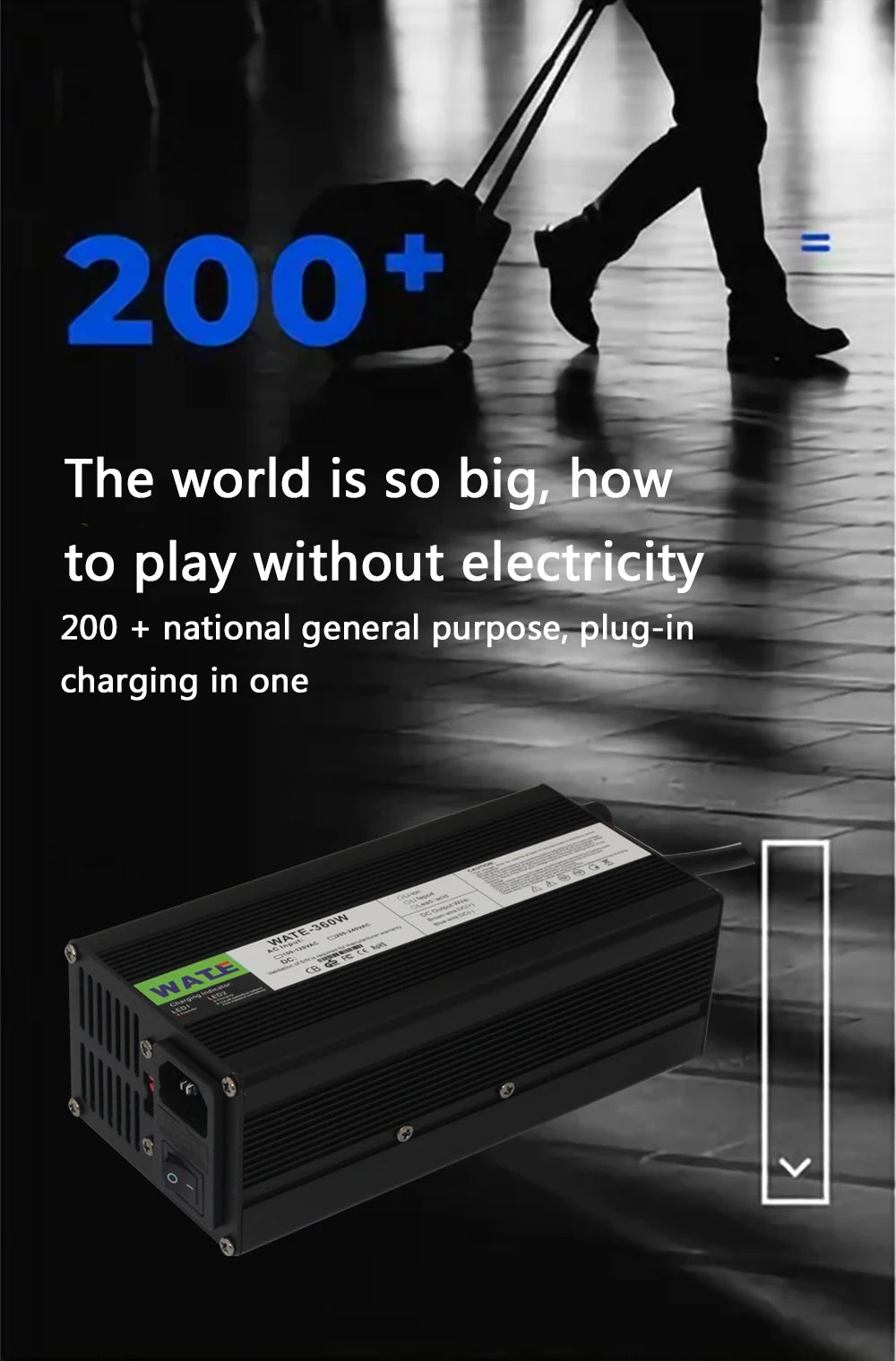 50.4V 6A Lithium Battery Charger For 44.4V Li-Ion Lipo Battery Pack