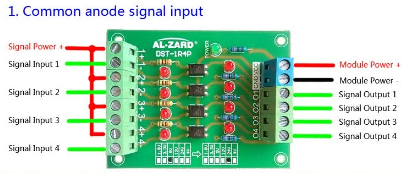 4 Channel Optocoupler Isolation Board Voltage Converter 24V to 3.3V/5V to 24V/12V to 24V Isolated Module PLC Signal Level Board