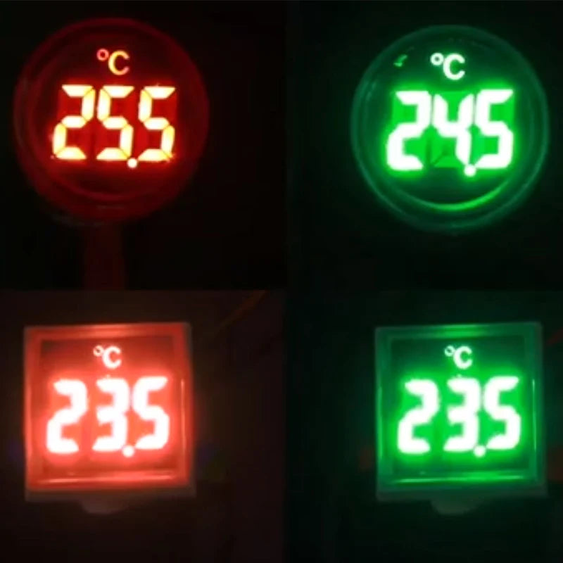 Mini Digital LED Thermometer Square/Round Head Temperature Gauge for Liquid & Air Measurement Range -25℃ to 150℃